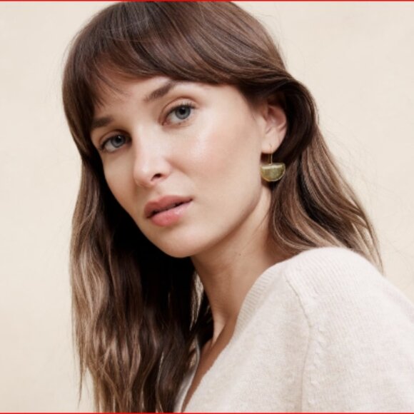 Crescent Stone Drop Earrings (NWT) - Picture 6 of 9